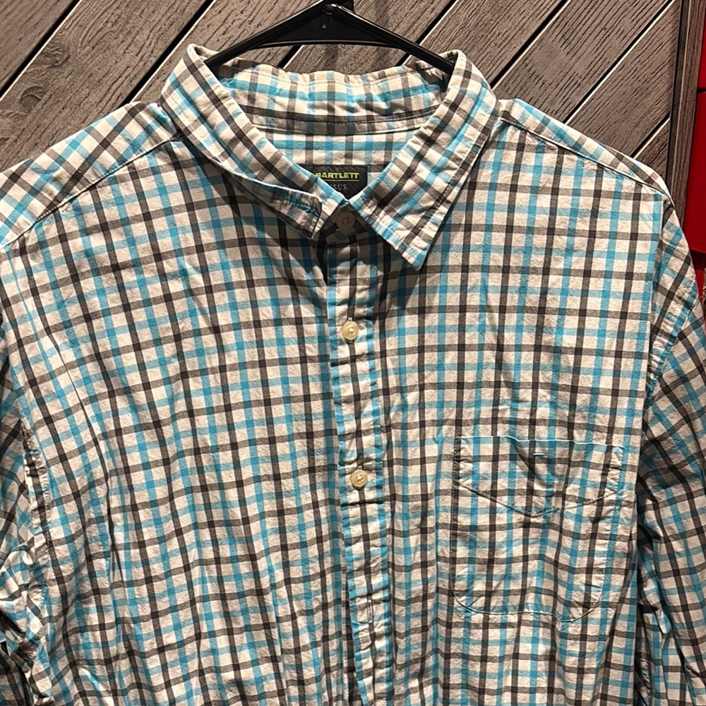 Arrow Men's Teal and White Checkered Shirt